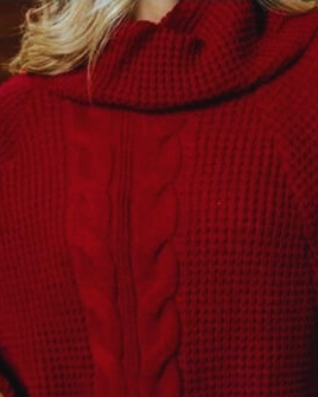 Suéter Poncho Feminino Tricot Coleção Inverno Manga Ranglan Gola Alta Malha Quente - Emmanuele