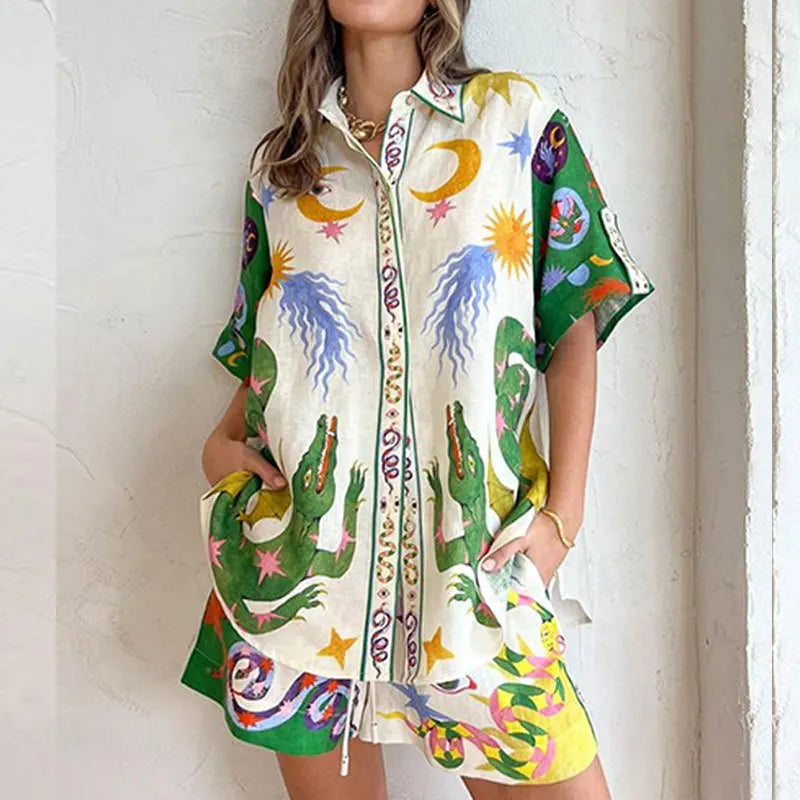 Conjunto de  Short e Camisa com Estampa Digital - Becky G