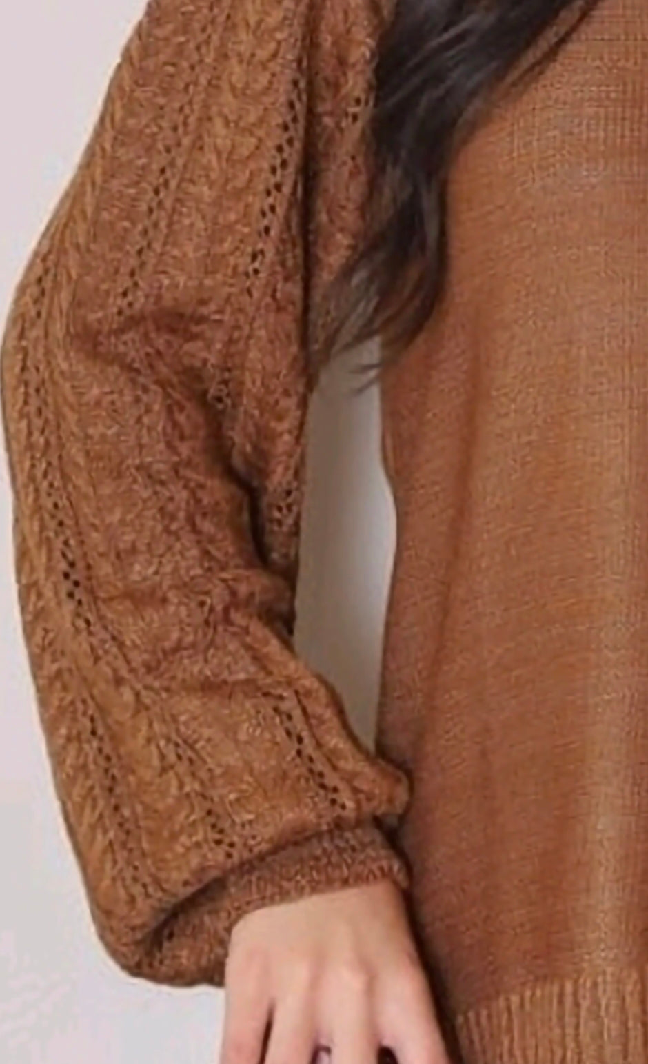Blusa Feminina Tricot Decote V Manga Desenhada Suéter Coleção Inverno Cores - Fátima